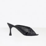 Balenciaga Drapy 80mm Mule in Black 617574 WA2M0 1000