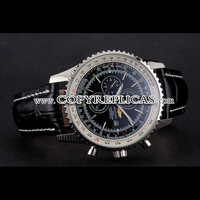 Breitling Navitimer World Black Dial Black Leather Bracelet BL5649: Image 3