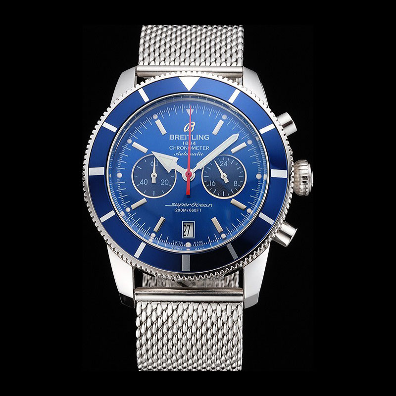 Breitling Superocean Heritage Chronographe 44 Blue Dial Bezel Steel Case Bracelet BL5657: Image 1