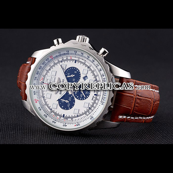 Breitling Navitimer Brown Leather Strap White Dial BL5658: Image 2