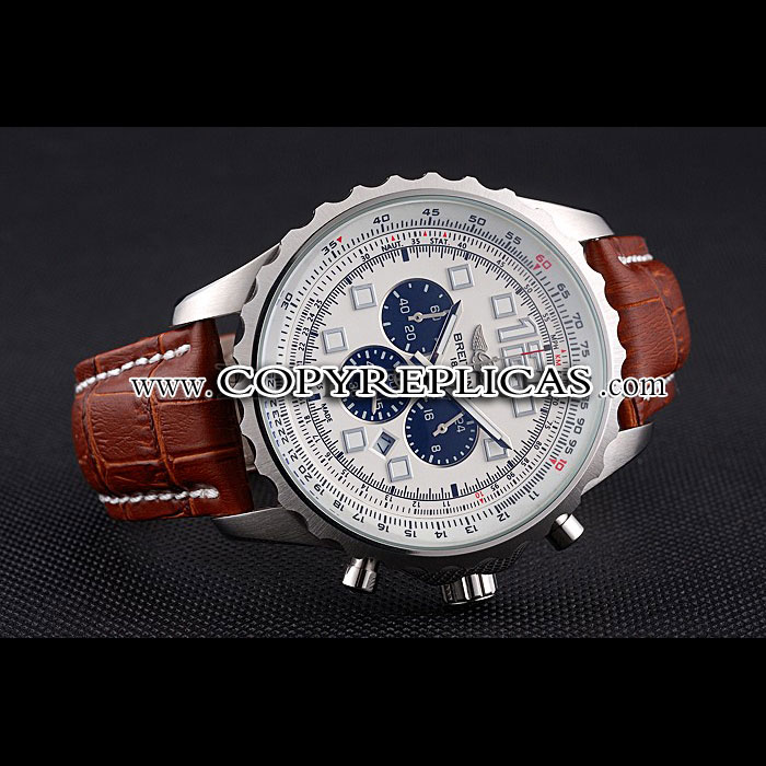 Breitling Navitimer Brown Leather Strap White Dial BL5658: Image 3