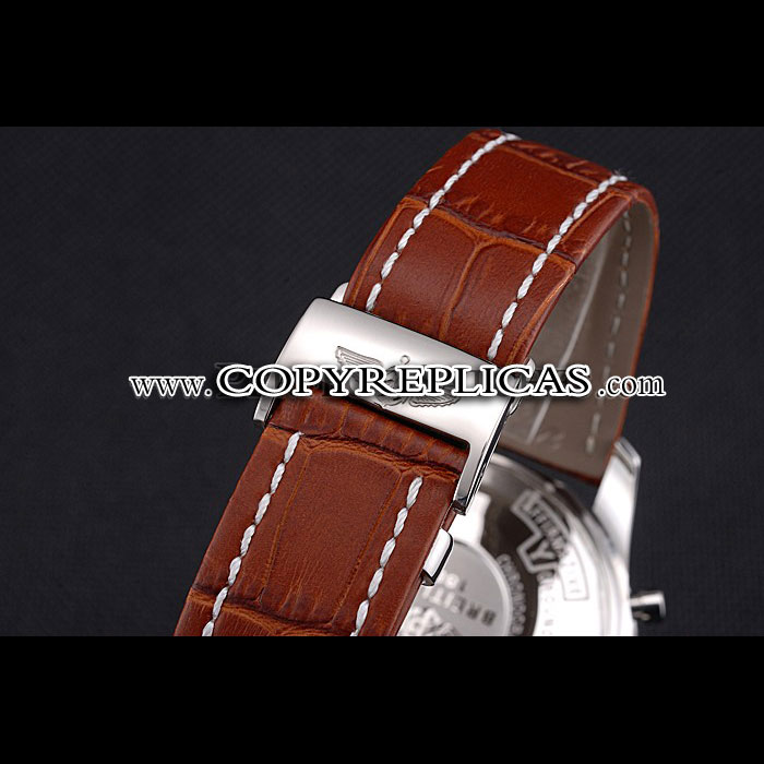 Breitling Navitimer Brown Leather Strap White Dial BL5658: Image 4