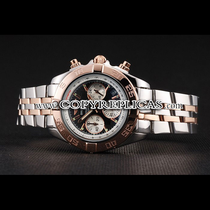 Breitling Chronomat Quartz Dark Blue Dial Rose Gold Stainless Case Two Tone Bracelet BL5674: Image 2