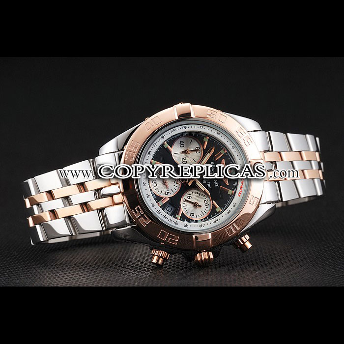 Breitling Chronomat Quartz Dark Blue Dial Rose Gold Stainless Case Two Tone Bracelet BL5674: Image 3