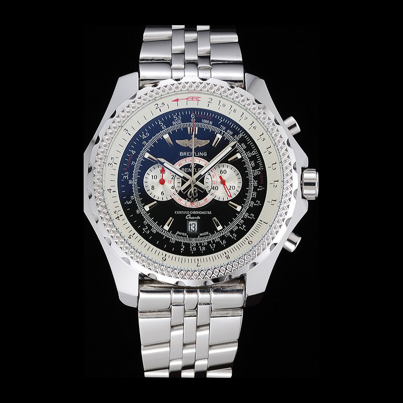 Breitling Bentley Chronograph Black Dial Stainless Steel Strap BL5708: Image 1