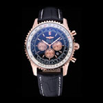 Breitling Navitimer 01 Black Dial Rose Gold Case Black Leather Bracelet BL5635