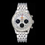 Swiss Breitling Navitimer White Dial Stainless Steel Bracelet BL5714