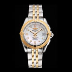 Breitling Colt Lady Pearl Dial Diamond Hour Marks Gold Bezel Steel Case Two Tone Bracelet BL5725