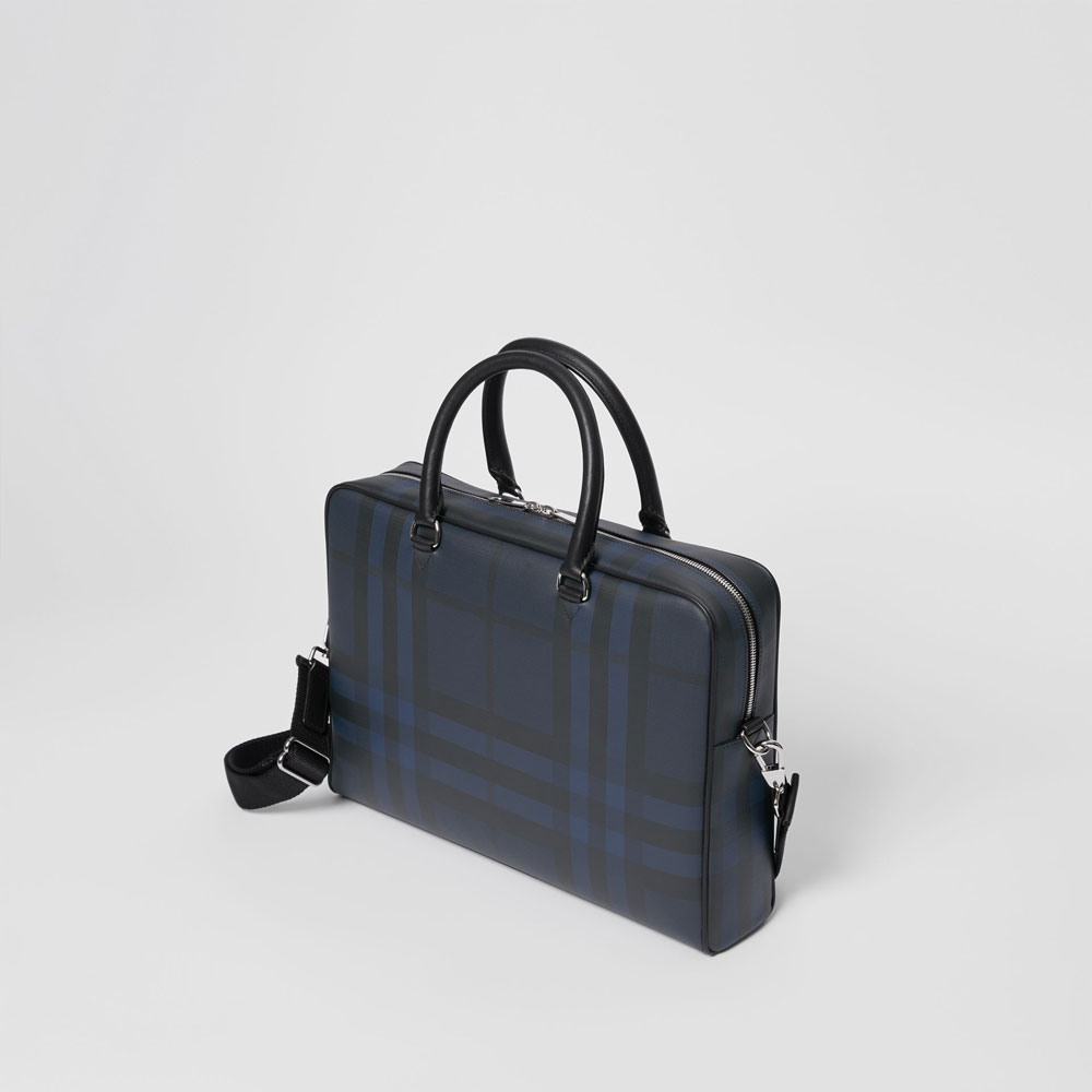 Burberry London Check and Leather Briefcase in Navy black 80051591: Image 2