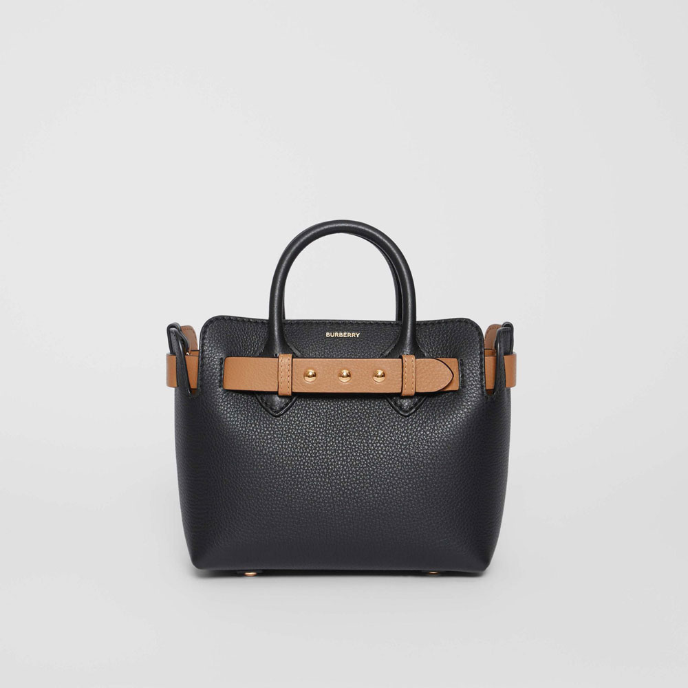 Burberry The Mini Leather Triple Stud Belt Bag in Black 80095661: Image 1