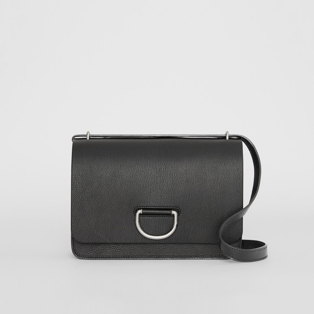 Burberry The Medium Leather D-ring Bag in Black 80103501: Image 1