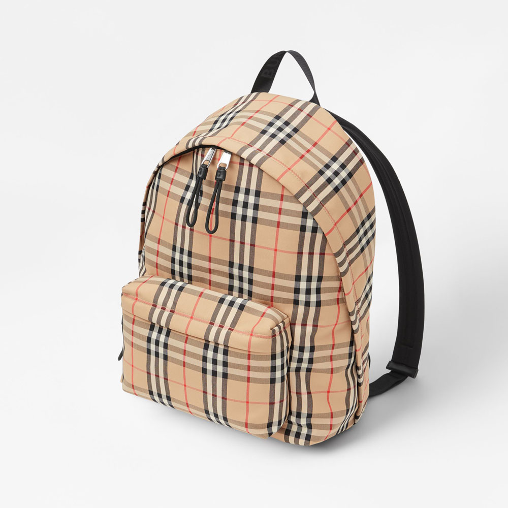 Burberry Vintage Check Nylon Backpack in Archive Beige 80161061: Image 2