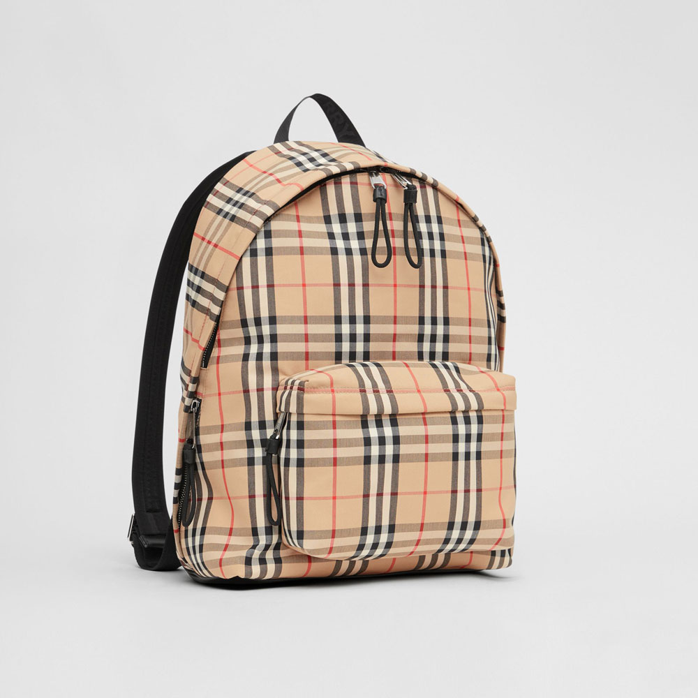 Burberry Vintage Check Nylon Backpack in Archive Beige 80161061: Image 3