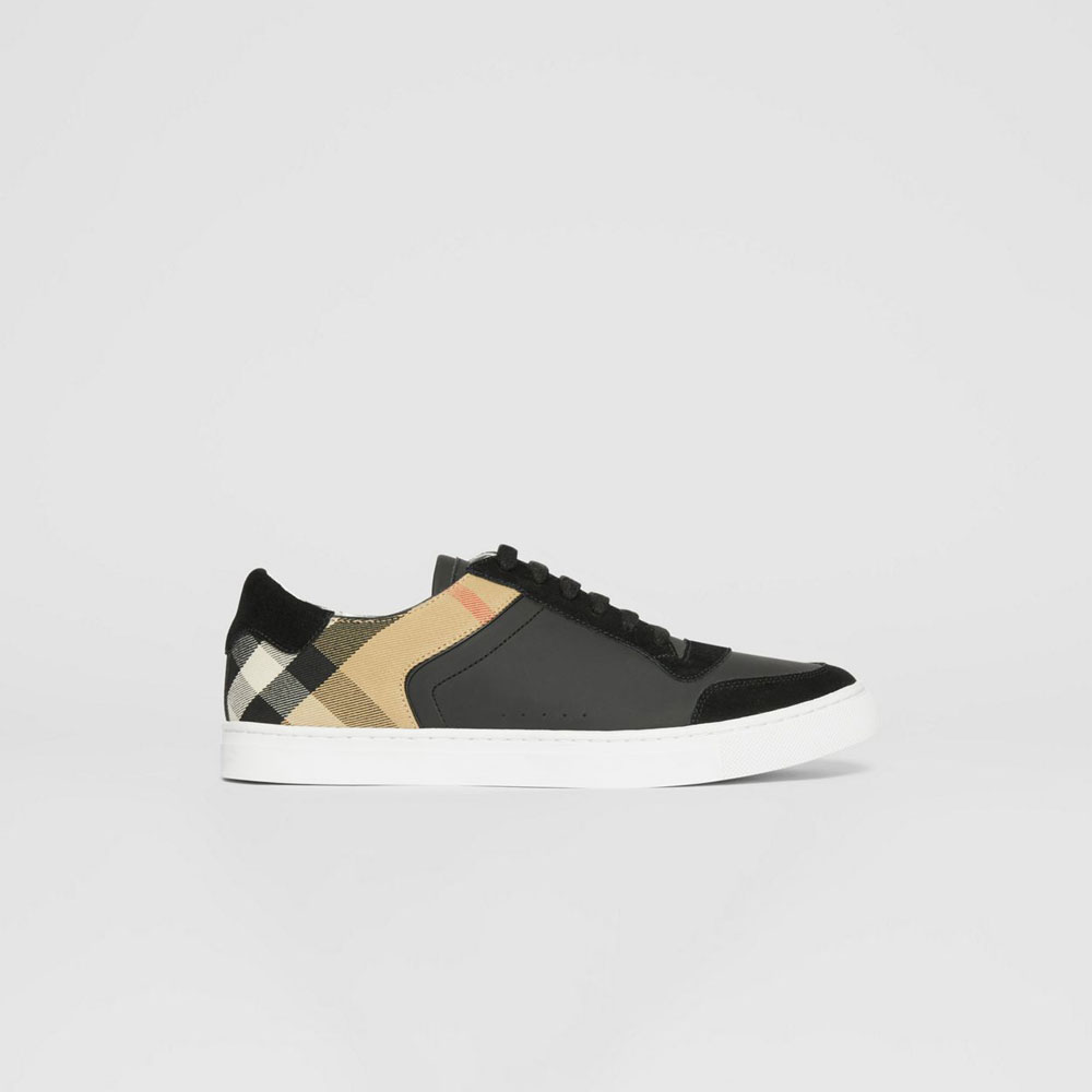 Burberry Leather Suede and House Check Sneakers 80241241: Image 1