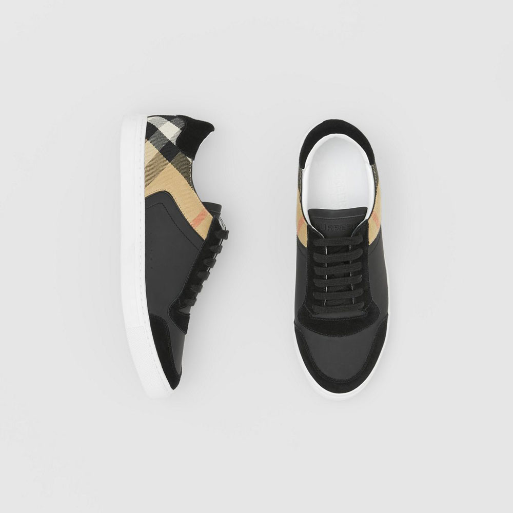 Burberry Leather Suede and House Check Sneakers 80241241: Image 2