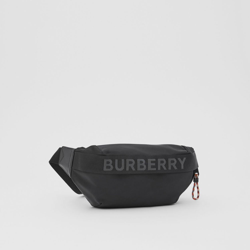 Burberry Logo Detail Nylon Sonny Bum Bag in Black 80256681: Image 2