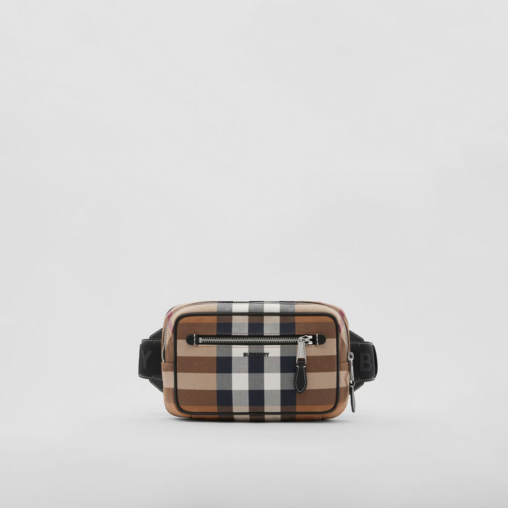 Burberry Check Cotton Canvas and Leather Bum Bag 80420381: Image 1