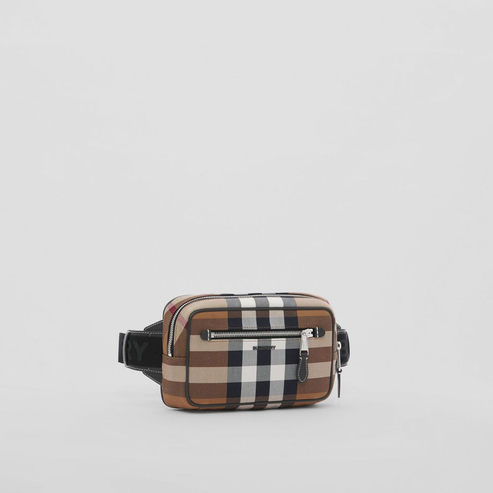 Burberry Check Cotton Canvas and Leather Bum Bag 80420381: Image 2
