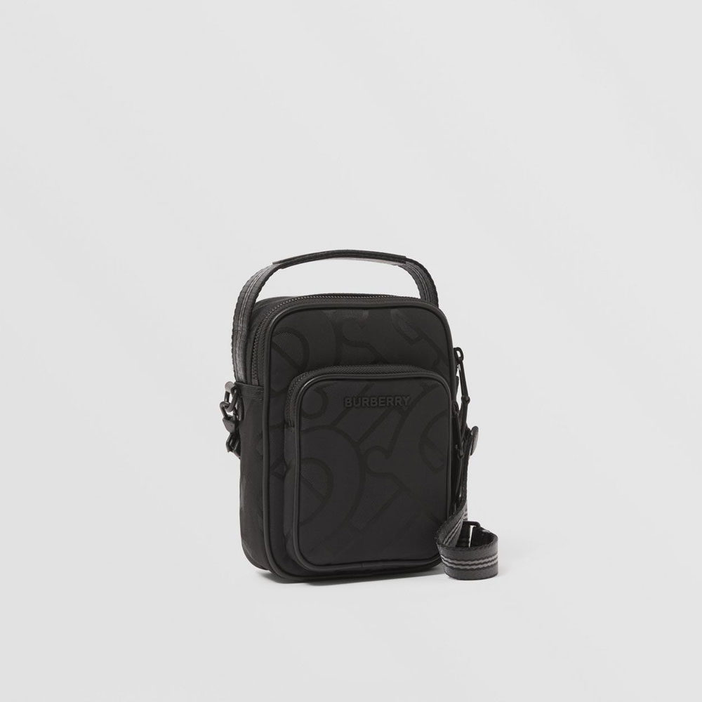 Burberry Monogram Jacquard Crossbody Bag in Black 80430881: Image 2
