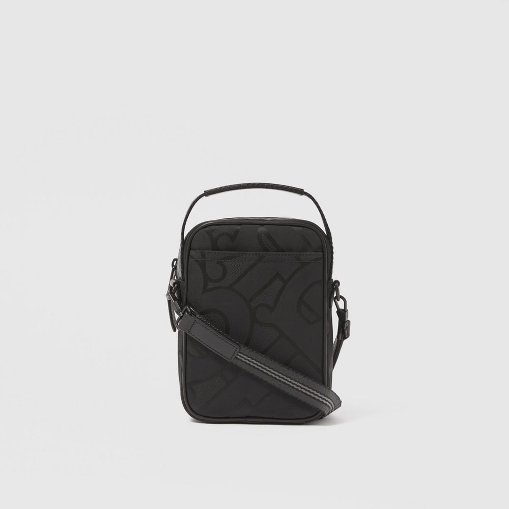 Burberry Monogram Jacquard Crossbody Bag in Black 80430881: Image 3