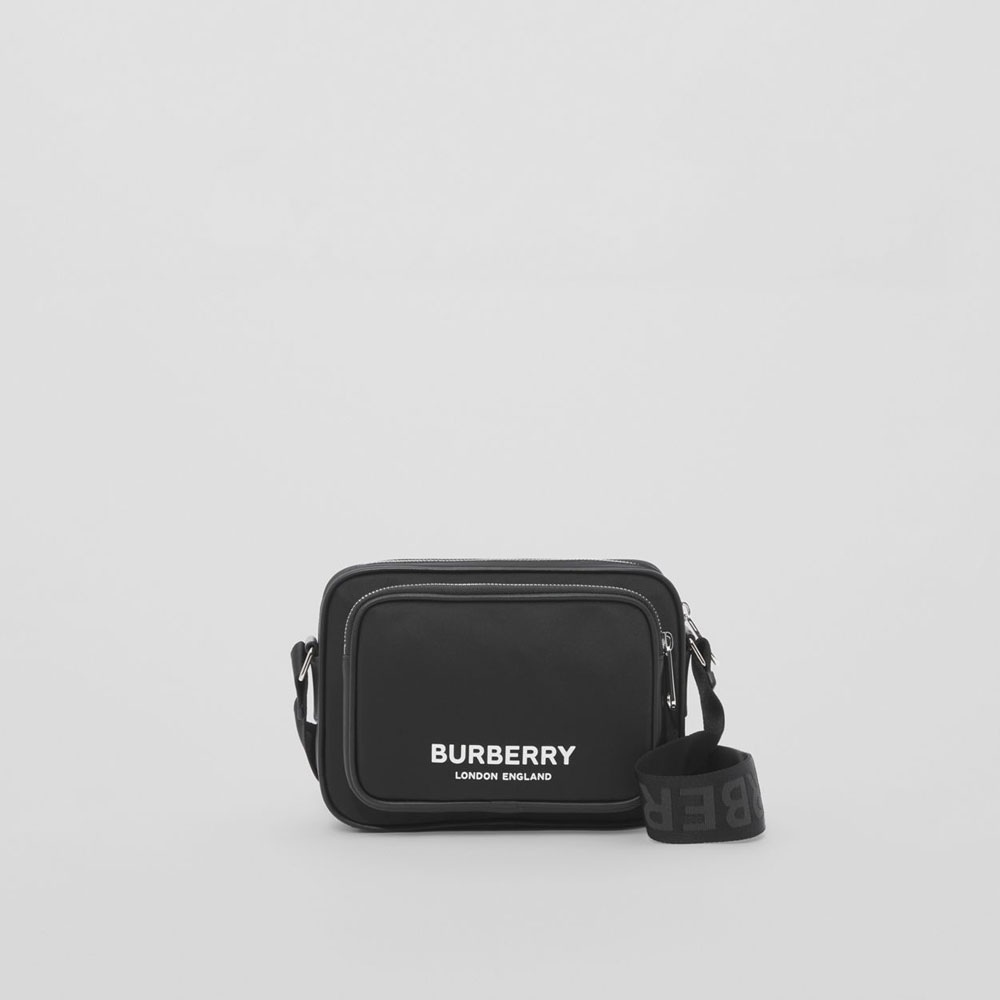 Burberry Logo Print Nylon Crossbody Bag in Black 80490941: Image 1