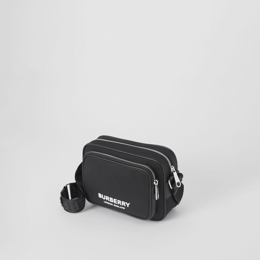 Burberry Logo Print Nylon Crossbody Bag in Black 80490941: Image 2
