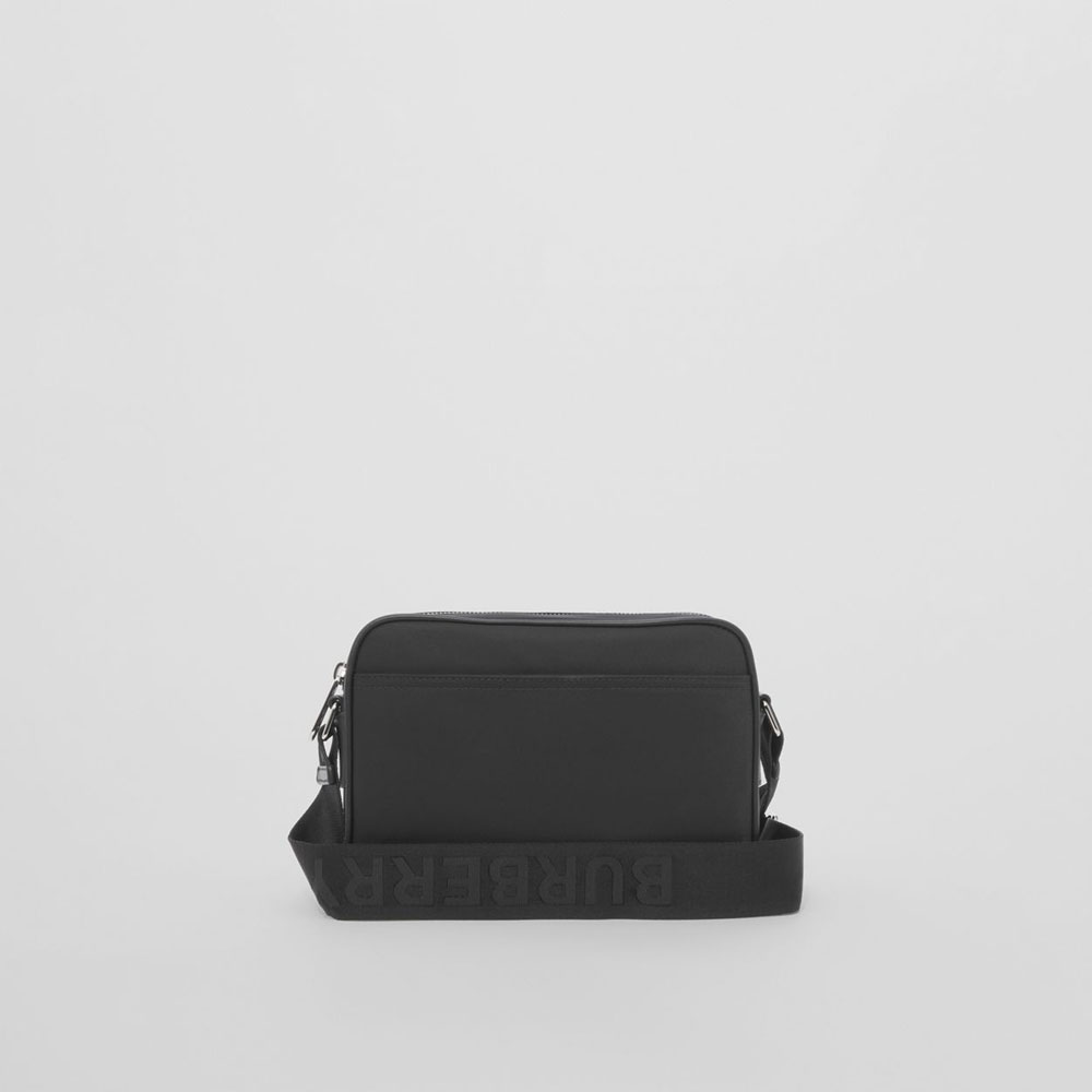Burberry Logo Print Nylon Crossbody Bag in Black 80490941: Image 3