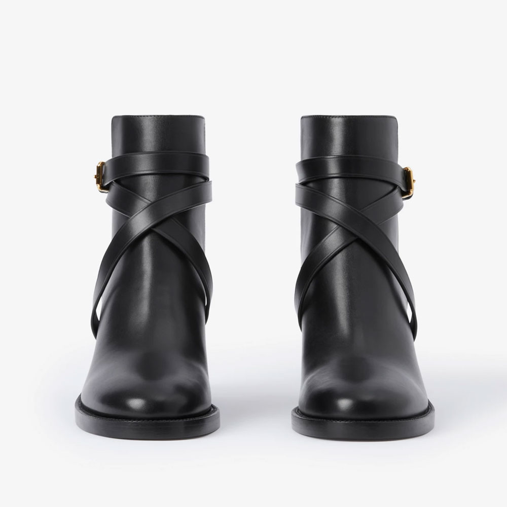 Burberry House Check and Leather Ankle Boots 80568181: Image 2
