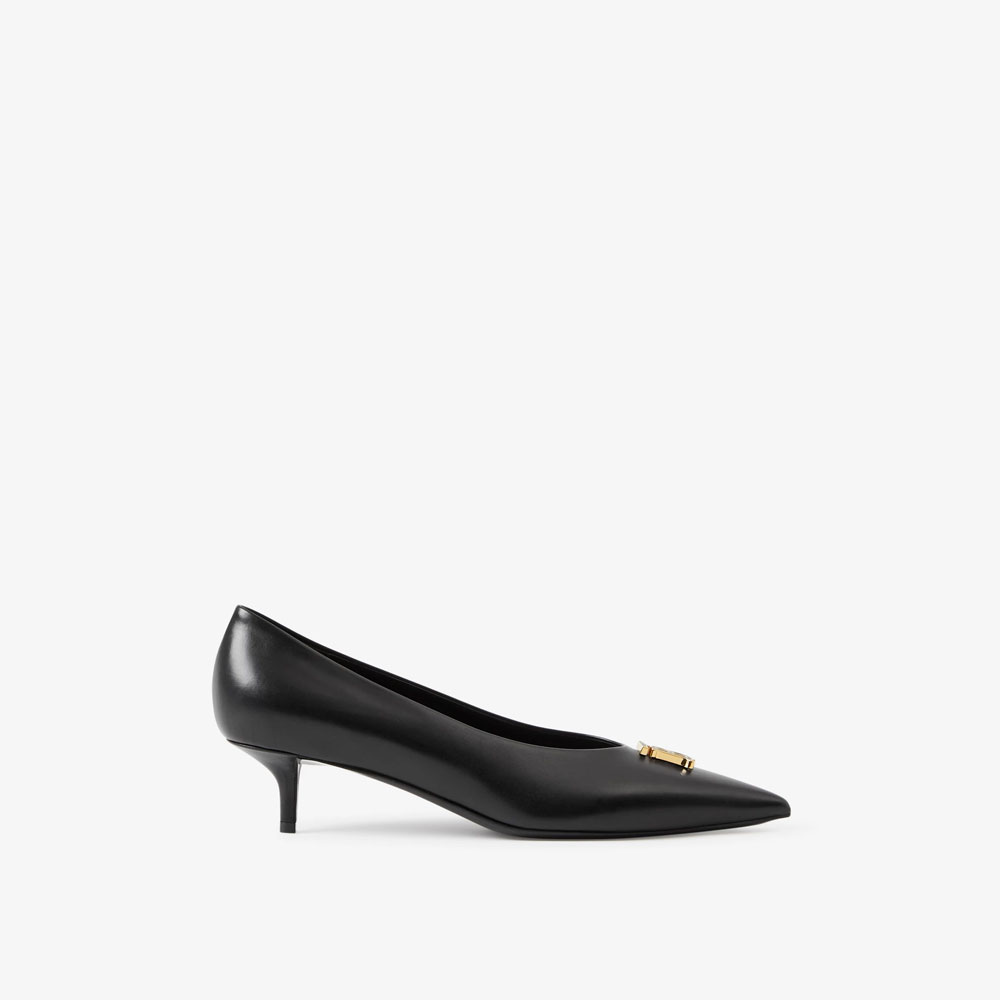 Burberry Monogram Motif Leather Point-toe Pumps in Black 80631841: Image 1