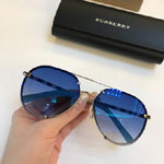 Burberry Square Frame Aviator Polarised Sunglasses Shiny Black 39881411