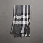 Burberry Lightweight Check Silk Scarf in Mid Grey 40084041