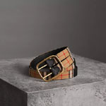 Burberry Vintage Check and Leather Double-strap Belt in Black 40767511