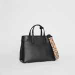 Burberry The Medium Banner in Leather and Vintage Check in Black 40775181