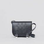 Burberry Embossed Check Messenger Bag in Black 80490271