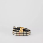 Burberry Reversible Vintage Check and Leather TB Belt 80524821