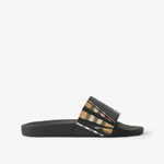 Burberry Sliced Check Print Slides in Black 80707351