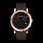 Burberry The City Classic Chronograph Black Dial Smoked Trench Bracelet BB5805