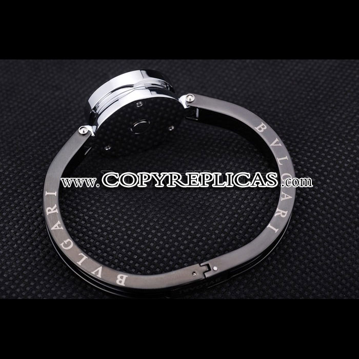 Bvlgari B-ZERO1 24mm White Dial Stainless Steel Case With Diamonds Black Steel Bracelet BV5838: Image 4