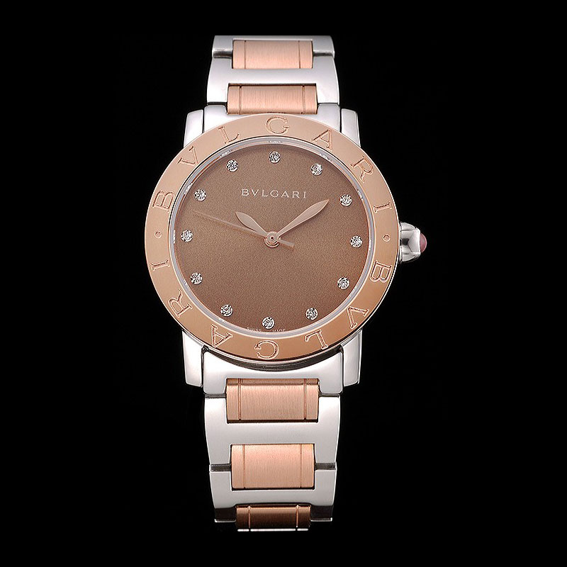 Bvlgari Solotempo Gold Dial With Diamonds Stainless Steel Case Two Tone Bracelet BV5840: Image 1
