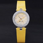 Bvlgari B-ZERO1 25mm Yellow Dial Stainless Steel Case And Bezel Yellow Leather Bracelet BV5832