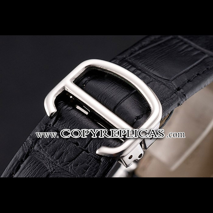 Swiss Cartier Rotonde Annual Calendar Black Dial Stainless Steel Case Black Strap CTR6042: Image 4