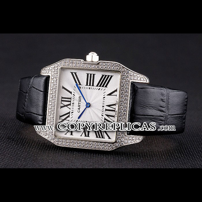 Cartier Santos 100 Diamond Silver Bezel CTR6047: Image 2
