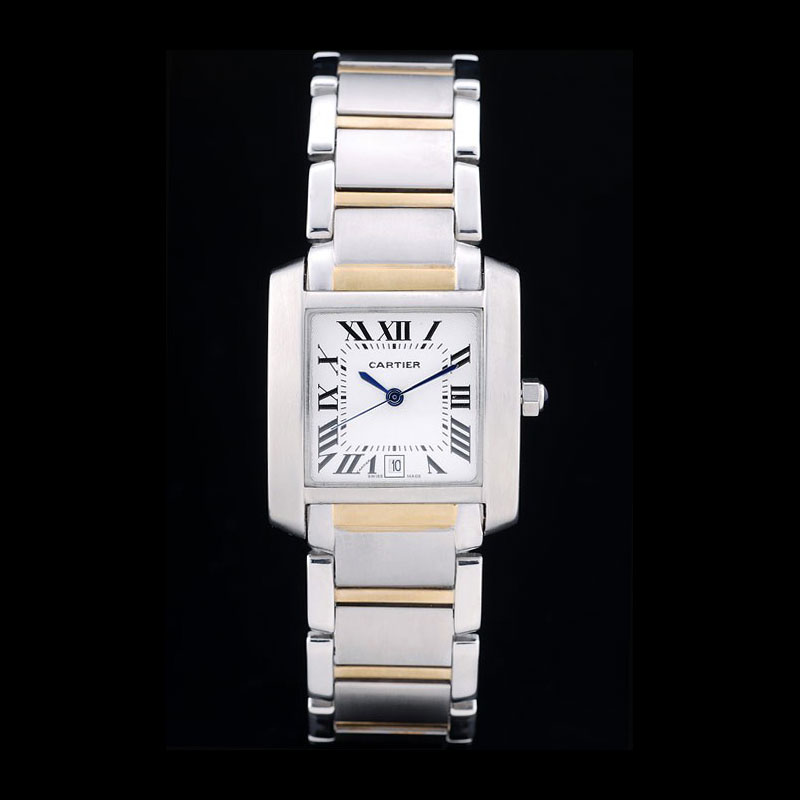 Cartier Tank Francaise 29mm White Dial Stainless Steel Case Two Tone Bracelet CTR6110: Image 1