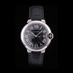 Cartier Ballon Bleu 38mm Black Dial Stainless Steel Case Black Leather Bracelet CTR5904