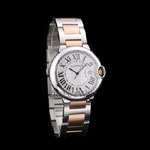 Cartier Ballon Bleu 38mm White Dial Stainless Steel Case Two Tone Rose Gold Bracelet CTR5906