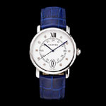 Cartier Ronde Solo White Dial Diamond Hour Marks Stainless Steel Case Blue Strap CTR5984