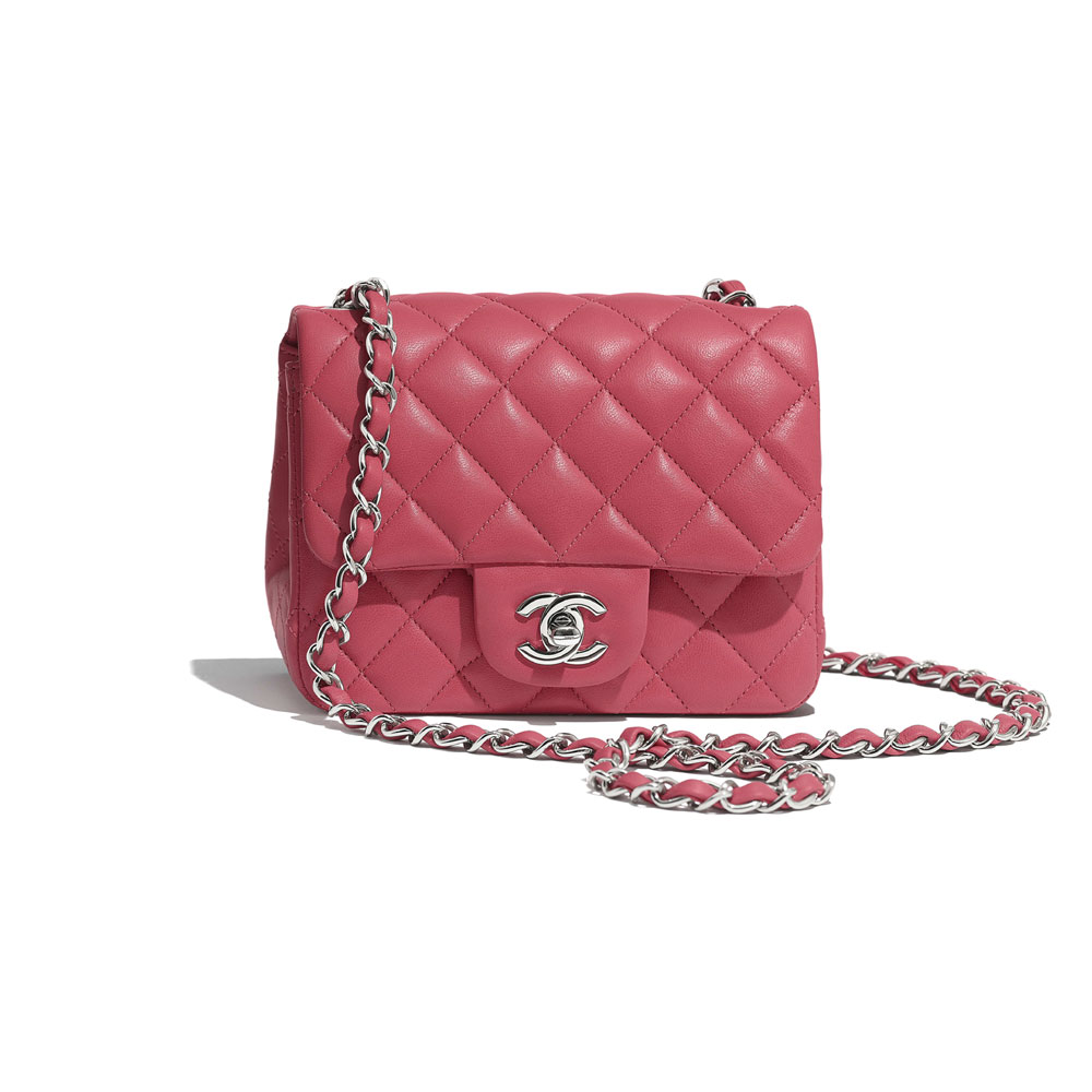 Chanel Lambskin Silver Pink Mini Flap Bag A35200 Y01480 N5328: Image 1