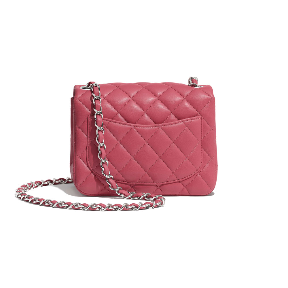 Chanel Lambskin Silver Pink Mini Flap Bag A35200 Y01480 N5328: Image 2