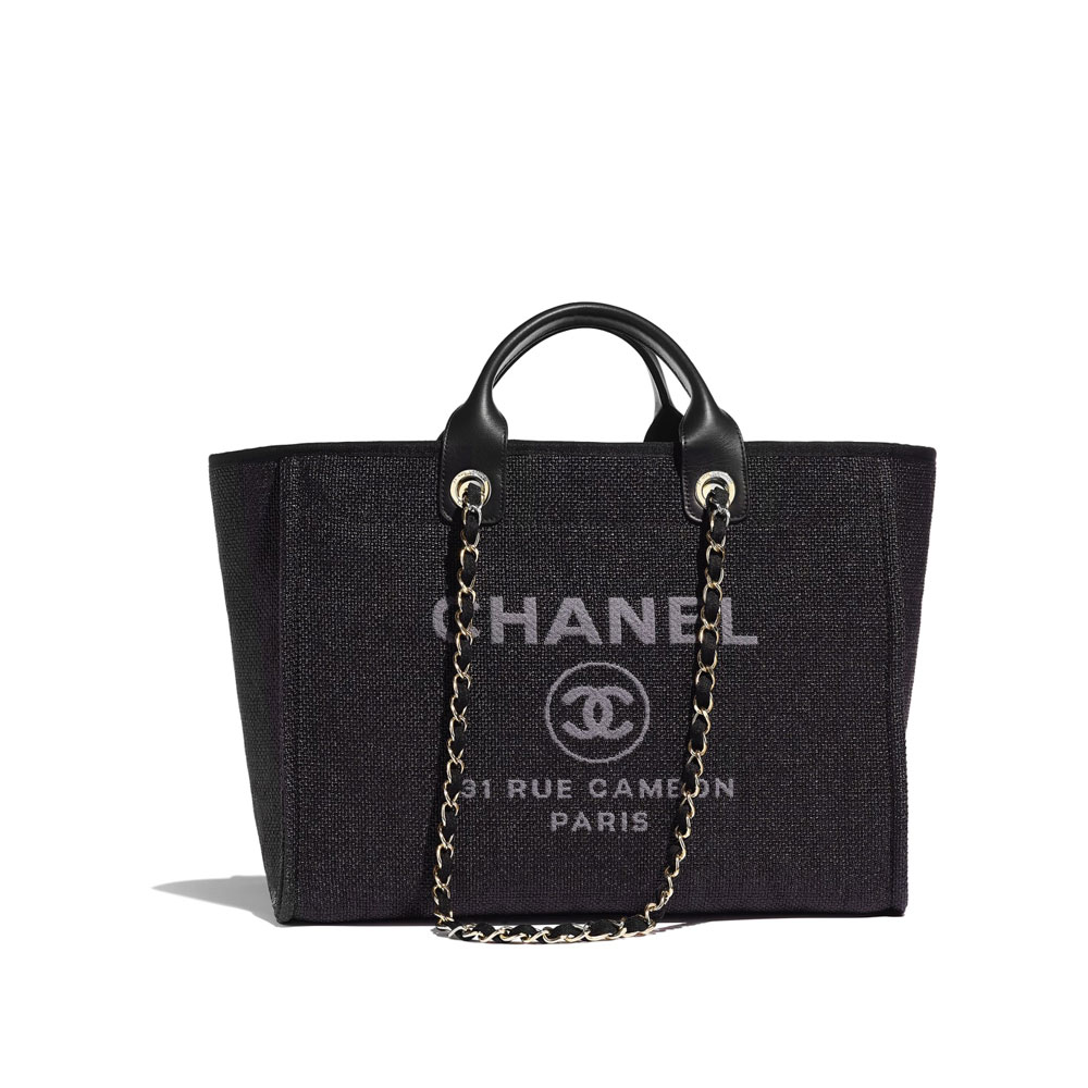 Chanel shopping bag cotton nylon calfskin A66941 Y84117 94305: Image 1