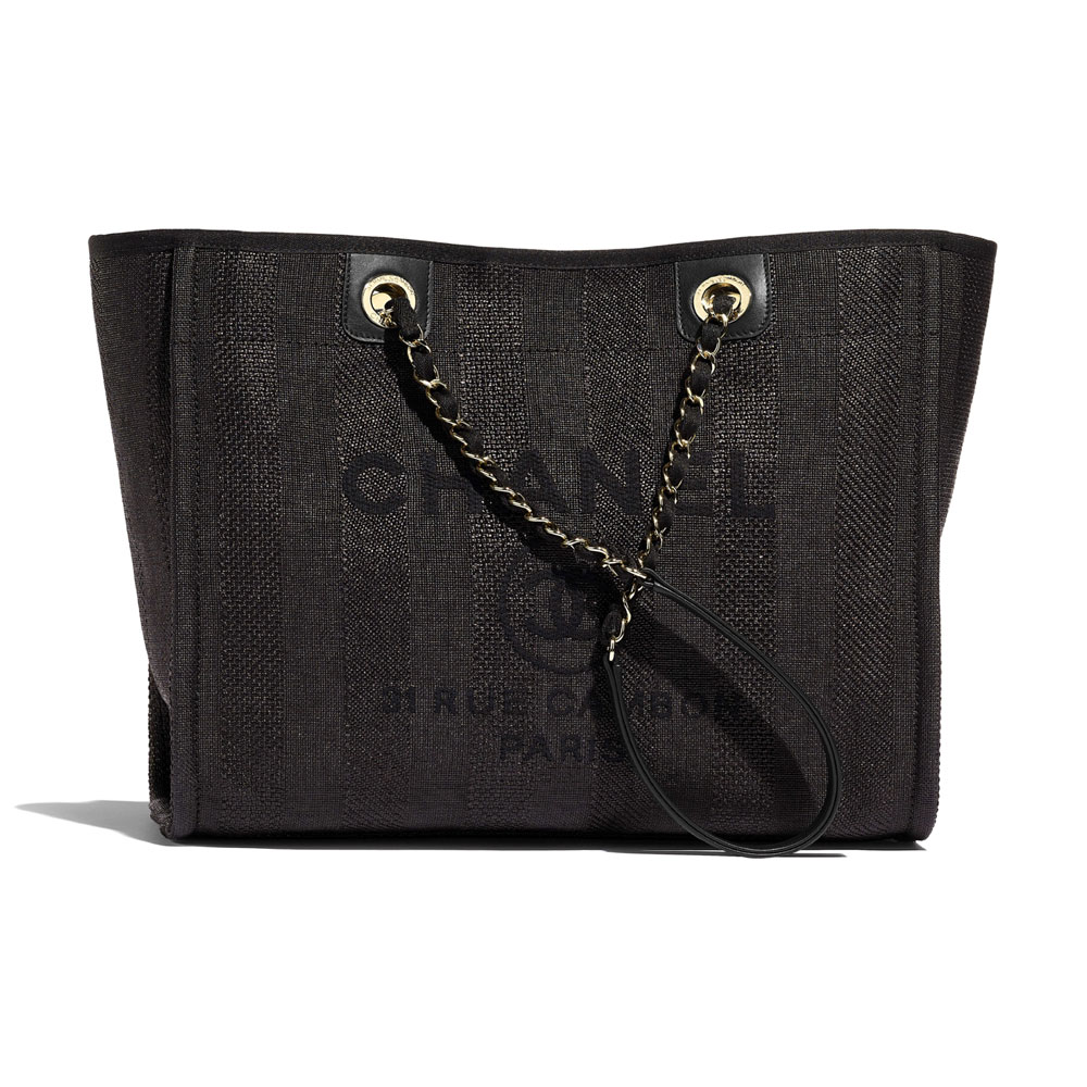 Chanel Mixed Fibers Black Large Shopping Bag A67001 B02336 94305: Image 1
